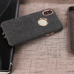 Wholesale iPhone X (Ten) Wool Style Armor Hybrid Case (Gray)